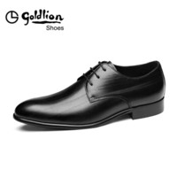 金利来（goldlion）男士商务正装简约舒适休闲皮鞋515810154ADA-黑色-39码