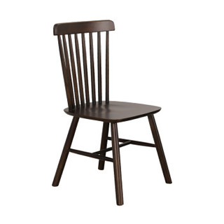 佳佰 实木餐椅北欧简约温莎椅家用靠背椅 胡桃色