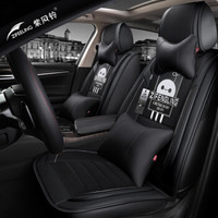 紫风铃全包汽车坐垫四季通用皮麻透气汽车座垫哈佛H6卡罗拉轩逸宝来POLO朗逸途岳蒙迪欧M07 神秘黑-豪华版