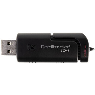 金士顿（Kingston）DataTraveler 104 64GB U盘 黑色 时尚便利