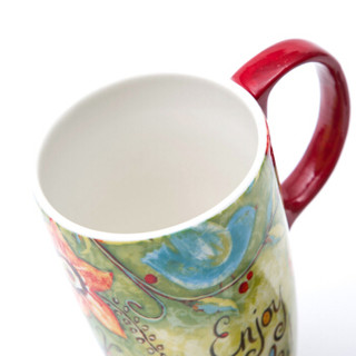 爱屋格林马克杯陶瓷杯带盖简约创意咖啡杯早餐杯家用水杯3LTM1902AN
