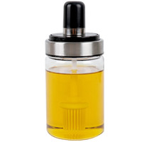 拜杰（Baijie）调料瓶勺盖一体密封油刷 玻璃油壶调料盒调味罐油瓶 调料罐油壶厨房用品 LY-109
