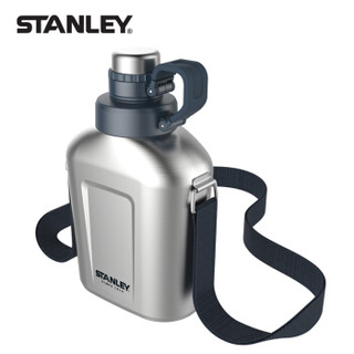 STANLEY探险系列不锈钢户外水壶 1升- 不锈钢色（运动水壶户外大容量水杯便携防漏登山行军壶）