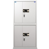 虎牌(TIGER)电子保密柜档案柜资料柜分体双节大型指纹密码锁钢制保险柜办公柜文件柜 灰色