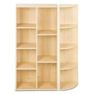 慧乐家 鲁比克七格柜角柜组合套装 书柜 储物柜 置物架 白枫木色FNAJ-11196-1