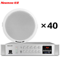 纽曼（Newmine）R540 吸顶喇叭音响套装 吊顶嵌入式公共广播背景音乐会议音箱功放组合（一拖四十）