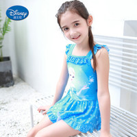 迪士尼（DISNEY）SPQ10061D 冰雪奇缘系列 连体裙式泳衣 蓝色 110
