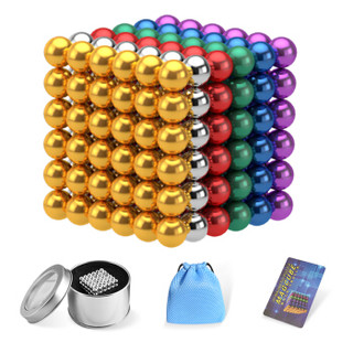 神童小子 巴克球磁力球磁力棒解压益智玩具磁铁球5mm216颗6彩色男女孩生日礼物