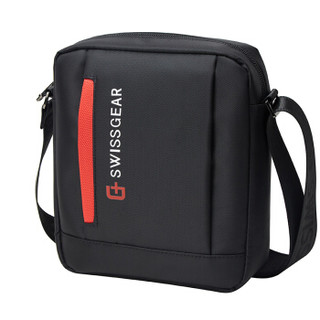 SWISSGEAR 单肩包 男背包斜挎包尼龙料出游休闲运动包男包iPad包小肩包 SA-5008S简约版黑色