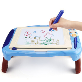 益米 儿童玩具男孩支架式磁画画板宝宝玩具 写字板家用 双面 蓝