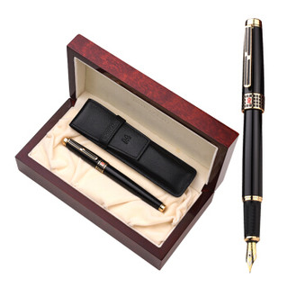 法国梦特娇（MONTAGUT）钢笔男士商务办公书写送礼红木礼品套装  M801系列 黑丽雅金夹0.5mm