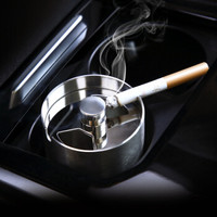 迪普尔 车载烟灰缸创意个性有盖多功能防风烟盅车内不锈钢汽车用烟缸带盖