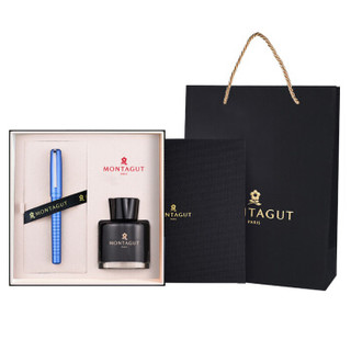 法国梦特娇（MONTAGUT）钢笔男士商务办公书写礼品钢笔旋转笔帽送礼 极光钢笔 秘境蓝0.5mm
