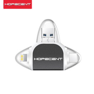 希讯（HOPECENT) 手机读卡器 OTG读卡器 USB手机U盘 支持TF/SD卡 安卓苹果手机电脑相机通用 R015-耀石黑