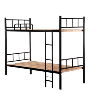 洛克菲勒上下铺铁床成人双层铁架床铁艺床高低床员工宿舍单人床（1.2米宽）