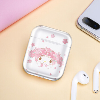 Hello Kitty airpods保护套1/2代 苹果无线蓝牙耳机套airpods2卡通防摔透明硬壳创意收纳盒 樱漫美乐蒂