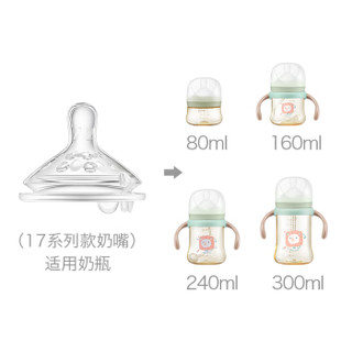 babycare婴儿奶嘴 宝宝奶瓶专用配套配件奶嘴 螺纹奶嘴   s码0-3个月（两个装）17系列 1052