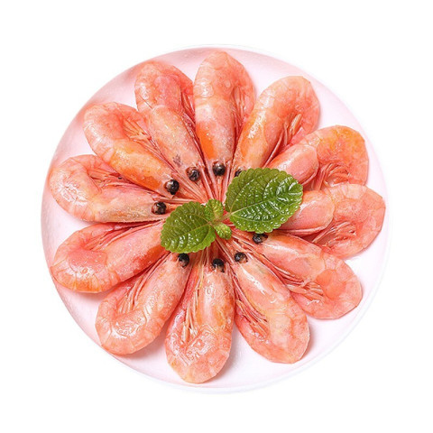 熟冻北极虾甜虾腹籽冰虾解冻即食净重400g约4045只袋装