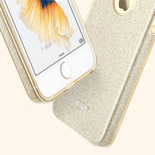 亿色（ESR）iPhone SE/5s手机壳/保护套 苹果5s手机套 硅胶防摔闪粉软壳 彩妆系列 玫瑰金