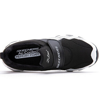 斯凯奇（Skechers）女童加绒加厚熊猫鞋运动鞋魔术贴 664095L 黑色/白色 36