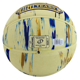 斯伯丁(SPALDING)125周年纪念款篮球 84-039Y  橡胶材质 7号蓝球 黄色