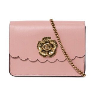coach 蔻驰 奢侈品 山茶花 女士专柜款粉色皮质单肩斜挎链条包 24976