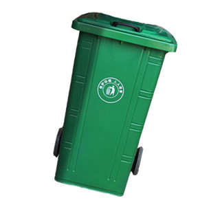CHS 户外垃圾桶  120升 带盖带轮方形 工业环卫 分类小区 铁质大号 绿色垃圾箱