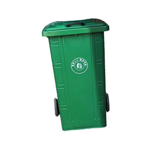 CHS 户外垃圾桶  120升 带盖带轮方形 工业环卫 分类小区 铁质大号 绿色垃圾箱