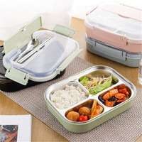 不锈钢保温饭盒便当盒成人分格小学生食堂简约韩式儿童带盖快餐盒