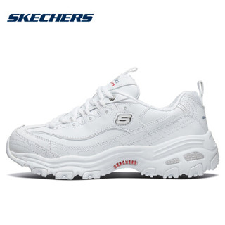 斯凯奇（Skechers）运动休闲鞋 D'LITES系列时尚绑带厚底增高11931 白色/蓝色/红色/WNVR 36