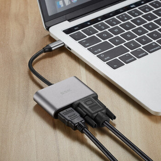 飚王（SSK）C063 Type-C扩展坞USB-C转VGA/HDMI转接头4K高清投屏拓展坞 华为苹果电脑MacBook投屏转换器