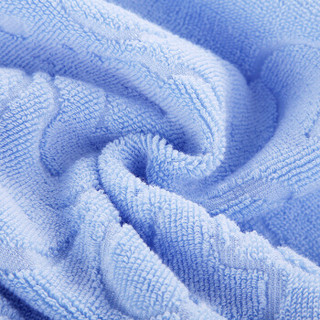 北极绒 全棉毛巾被纯棉加厚老式毛毯单人双人素色提花四季居家办公午睡夏季空调毯盖毯子 欧雅蓝180*220cm