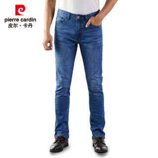 皮尔卡丹pierre cardin 牛仔裤男水洗修身弹力舒适时尚休闲直筒长裤子1901中蓝+1904浅蓝 36码