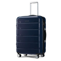 新秀丽旗下 卡米龙拉杆箱行李箱男旅行箱女密码箱托运箱时尚轻商务轻盈格纹BB1马尾藻海蓝色24英寸