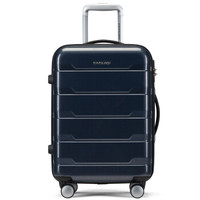 卡米龙万向轮拉杆箱箱子密码箱轻盈格纹商务行李箱女旅行箱男BB1*41003海军蓝28英寸托运箱