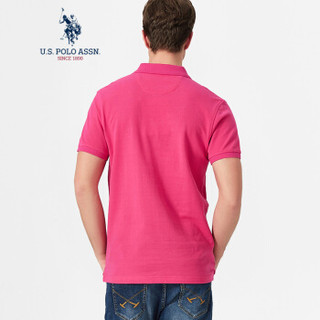 U.S. POLO ASSN. polo衫男士2019春夏新品多色纯棉潮流时尚短袖t恤1192101001 深粉色 XL