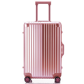 宾豪（BINHAO） 铝框拉杆箱 旅行箱 男女士万向轮行李箱 轻盈登机箱 20英寸 W177 玫瑰金