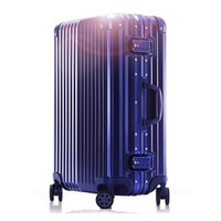 宾豪（BINHAO） 铝框拉杆箱 旅行箱 男女士万向轮行李箱 轻盈登机箱 20英寸 W177 宝蓝色