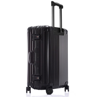 宾豪（BINHAO） 铝框拉杆箱 旅行箱 男女士万向轮行李箱 轻盈登机箱 24英寸 W177 黑色