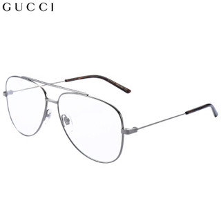 古驰(GUCCI)眼镜框男 镜架  透明镜片银色镜框GG0442O 001 60mm