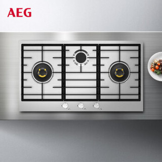 AEG欧洲原装进口 嵌入式家用三炉头燃气灶 易清洁防指纹不锈钢面板 熄火保护（天然气）FB9030GD0V