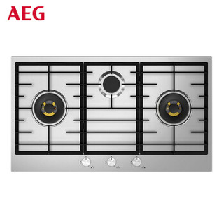 AEG欧洲原装进口 嵌入式家用三炉头燃气灶 易清洁防指纹不锈钢面板 熄火保护（天然气）FB9030GD0V