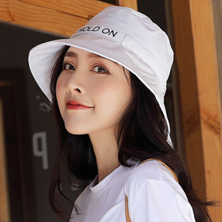兰诗雨夏季遮阳帽子女出游逛街沙滩渔夫帽M0273 白色