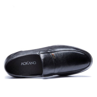 奥康（Aokang）商务正装增高皮鞋 套脚舒适男士鞋 155117006黑色38码