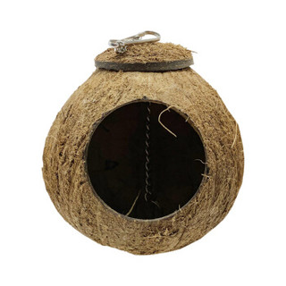 宠易生 椰子壳鸟窝 鸟儿安乐窝 自然生长椰子壳 通用鸟窝带梯子