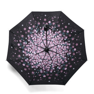 意大利袋鼠（L'ALPINA）太阳伞女防紫外线防晒遮阳伞黑胶雨伞 粉色樱花 均码