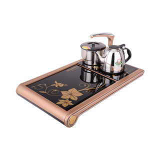 新功（SEKO） F10-1自动上水玻璃茶盘功夫茶具套装电热水壶茶盘金色