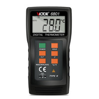 胜利仪器（VICTOR）电子温度计 带探头 高精度数字温度表 数显 热电偶温度计 K型数显测温仪 VC6801