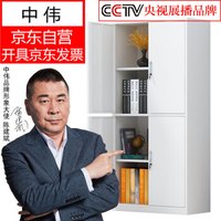 中伟 文件柜办公柜钢制铁皮柜资料柜档案柜储物柜双节文件柜 银