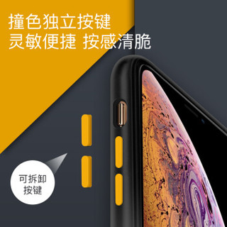 美国0度 苹果xs max手机壳 iPhone XS max磨砂透明保护套防指纹简约硬壳硅胶边全包防摔（黑色xsmax）